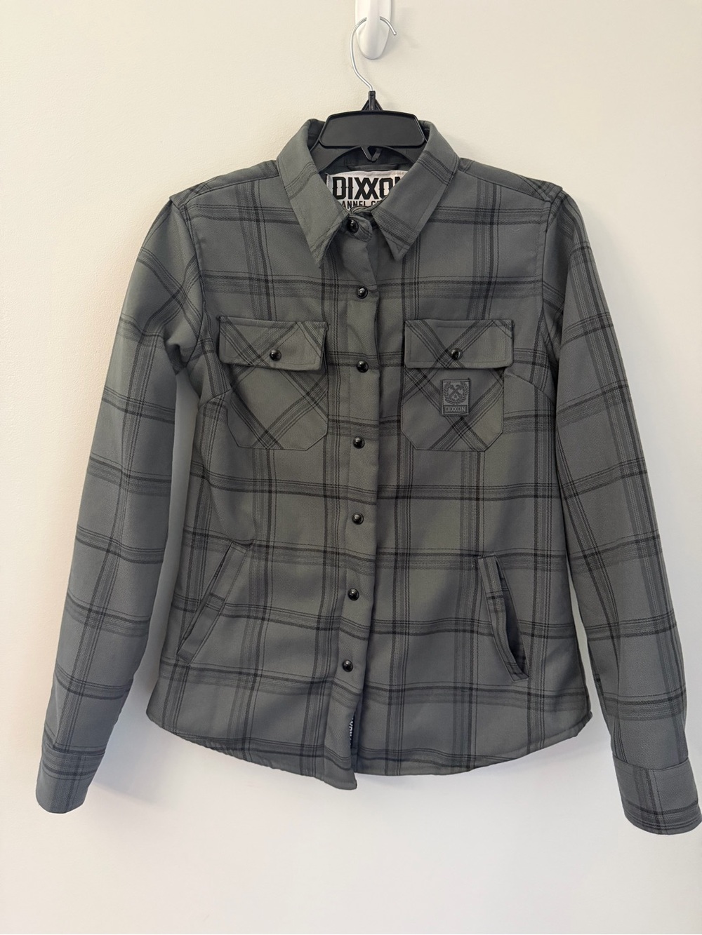 Women’s Dixxon Dakota Gray Plaid Sherpa Lined Flannel Jacket Sz small